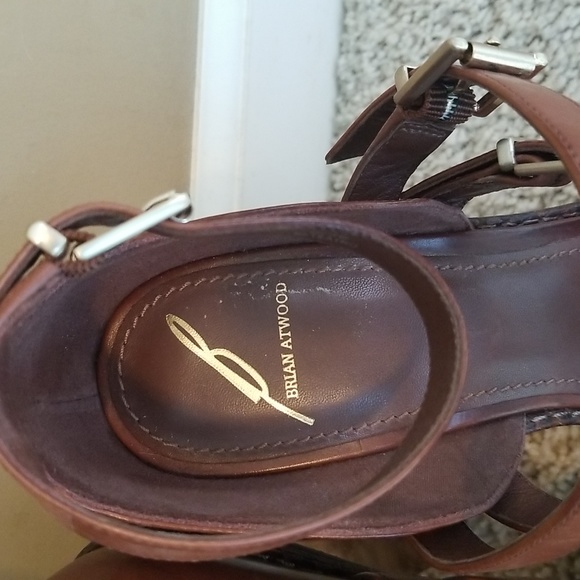 Brian Atwood brown high heel sandals  shoes 6 - Picture 7 of 14